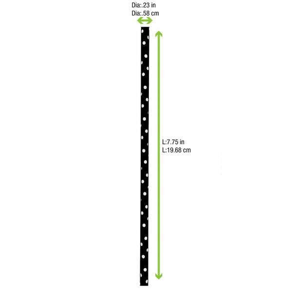 PacknWood 210CHP19DBLK, 7.75x0.23-Inch Durable Black & White Paper Straws - Unwrapped, 3000/CS