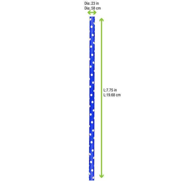 PacknWood 210CHP19DBLU, 7.75x0.23-Inch Blue & White Paper Straws - Unwrapped, 3000/CS