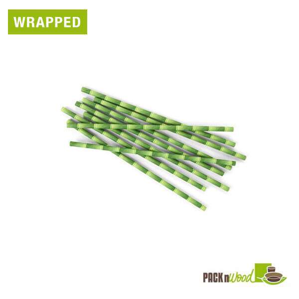PacknWood 210CHP21, 8.3x0.2-inch Green Striped Wax Coated Paper Straws, 6000/CS (Discontinued)