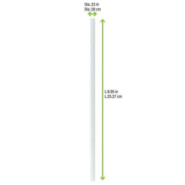 PacknWood 210CHP26WHW, 9.95x0.23-Inch Solid White Paper Straw Individually - Wrapped, 3000/CS
