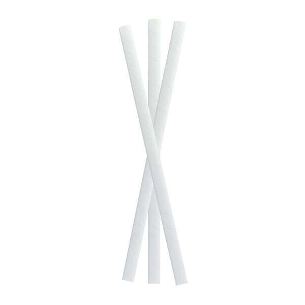 PacknWood 210CHP8WHW, 7.75-Inch Solid White Smoothie Paper Straws - Wrapped, 3000/CS