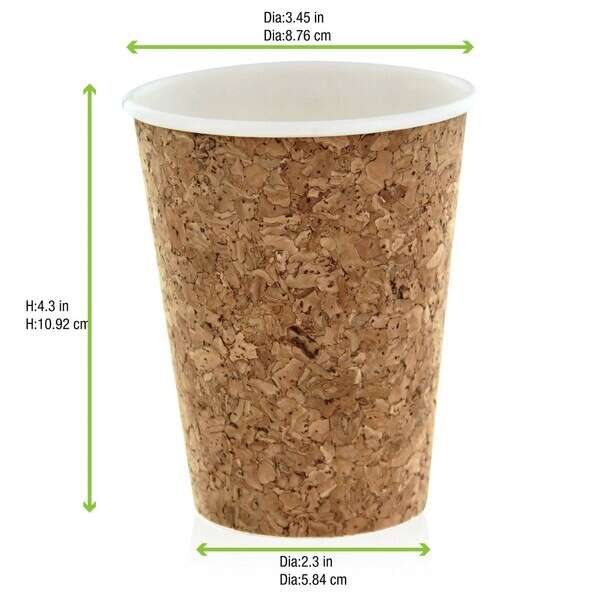 PacknWood 210CORK12, 12 Oz Insulated Corked Coffee Cup, 200/CS