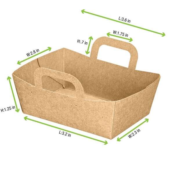PacknWood 210CPANIER, 2 Oz 3.6x2.8x1.25-Inch Mini Kraft Basket, 500/CS