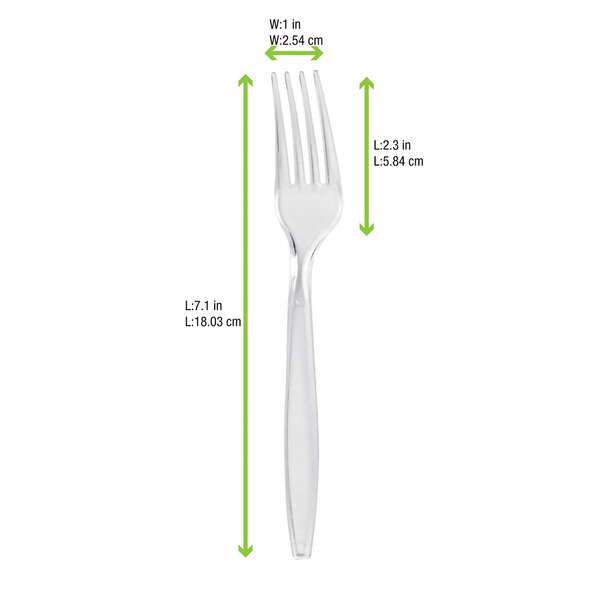 PacknWood 210CV881T, 7.1-Inch Unwrapped Clear Majesty Fork, 1000/CS