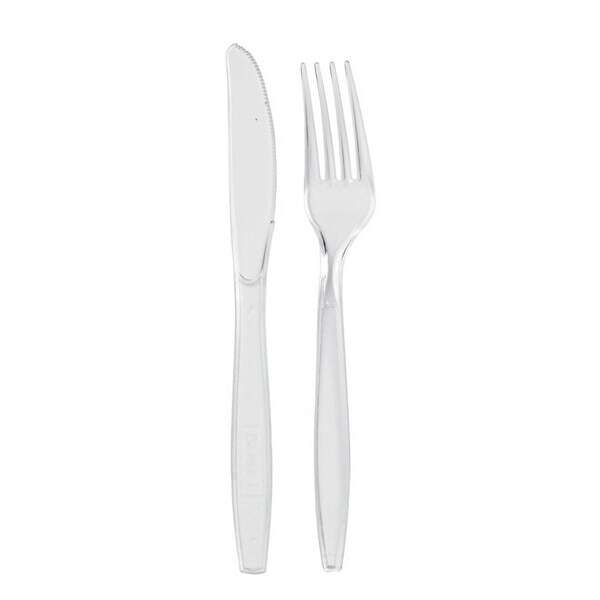 PacknWood 210CV88K21T, 10.7-Inch Wrapped Majesty Cutlery Clear Kit 2/1 (Knife, Fork), 250/CS