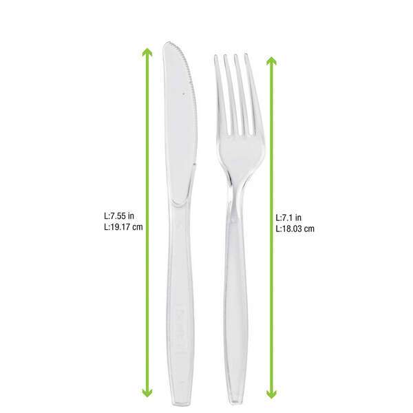 PacknWood 210CV88K21T, 10.7-Inch Wrapped Majesty Cutlery Clear Kit 2/1 (Knife, Fork), 250/CS