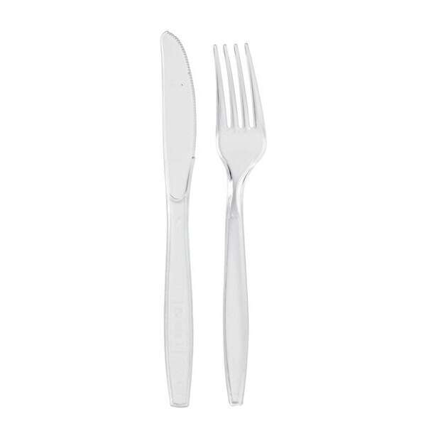 PacknWood 210CV88K31T, 7.55-Inch Wrapped Majesty Cutlery Clear Kit 3/1 (Knife, Fork, Napkin), 250/CS (Discontinued)