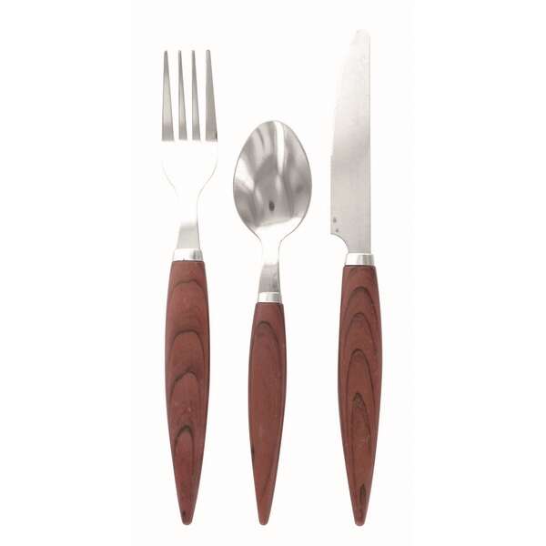 PacknWood 210CVINBOIS, 7.75-Inch Long Wrapped Stainless Steel Cutlery Set in PP Bag, 50/CS