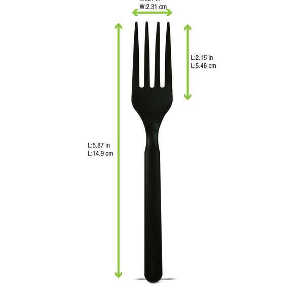 PacknWood 210CVPL611N, 5.85-Inch Unwrapped Corn Black Fork, 1000/CS