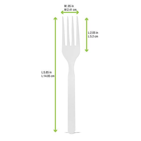 PacknWood 210CVPL611W, 5.85-Inch Unwrapped Corn White Fork, 1000/CS