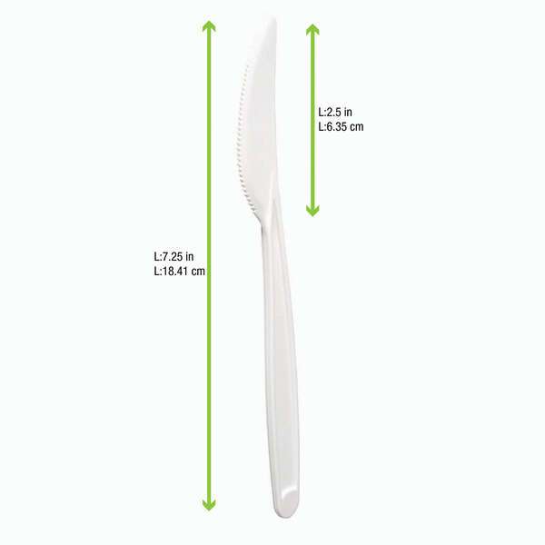 PacknWood 210CVPL82, 7.25-Inch Long Unwrapped Cornstarch Knife, 1000/CS