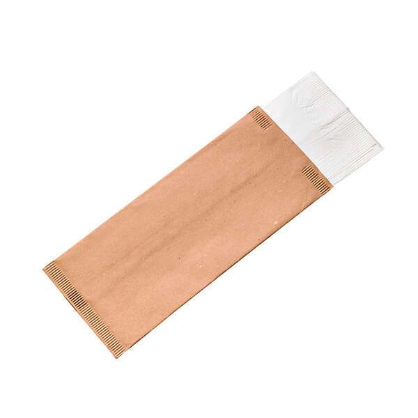 PacknWood 210CVPOCB, 4.3x10-Inch Beige Cutlery Paper Bag with White Napkin 2-Ply, 500/CS