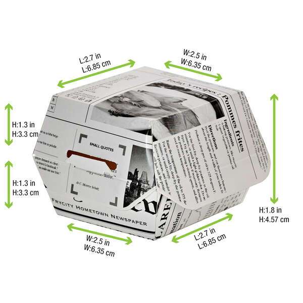 PacknWood 210EATBNEWS50, 2.8x2.8x2-Inch Newspaper Print Mini Slider Box, 500/CS