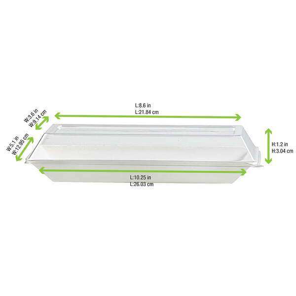PacknWood 210ECODL2714, 10.25x5.1x1.2-Inch Clear PET Lid for 210ECOD2724, 100/CS