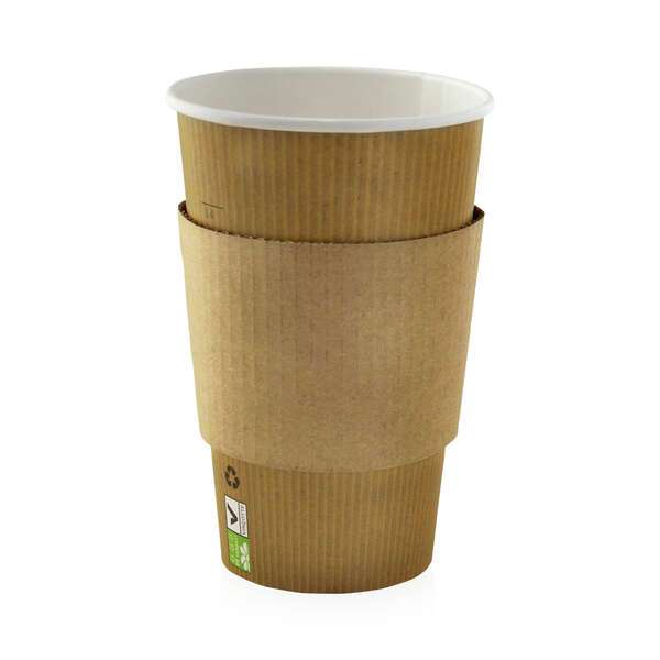 PacknWood 210GBAG16, 3.2-Inch Dia x 2.5-Inch High Coffee Cup Sleeve for 12-16-20 oz Cups, 1000/CS