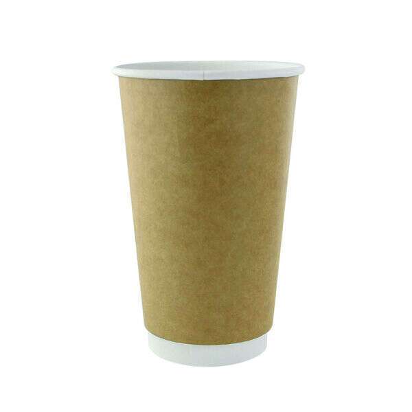PacknWood 210GCDW10K, 10 Oz Double Wall Kraft Compostable Paper Cup, 500/CS