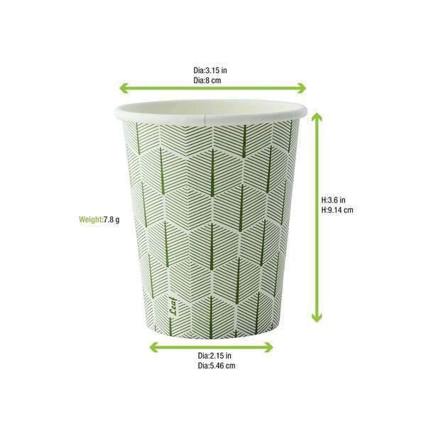 PacknWood 210GCLEAF8, 8 Oz Leaf Design Paper Cup, 2000/CS (Discontinued)