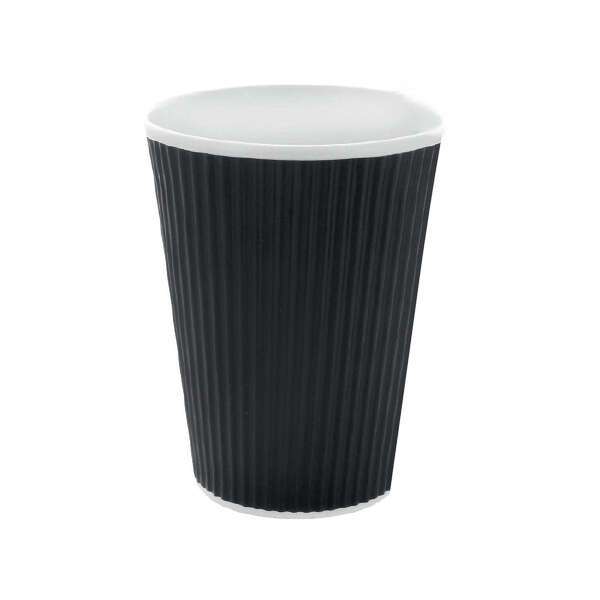 PacknWood 210GCR20N, 20 Oz Rippled Black Cup, 500/CS