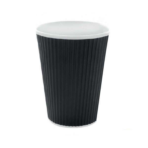 PacknWood 210GCRPLA12N, 12-oz Black Ripple Hot Cup, 500/CS