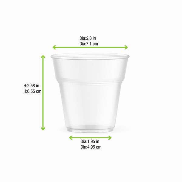 PacknWood 210GPLA162, 5.5 Oz Clear Compostable Drinking Serving Cup for Cold Drinks, 1500/CS (Discontinued)