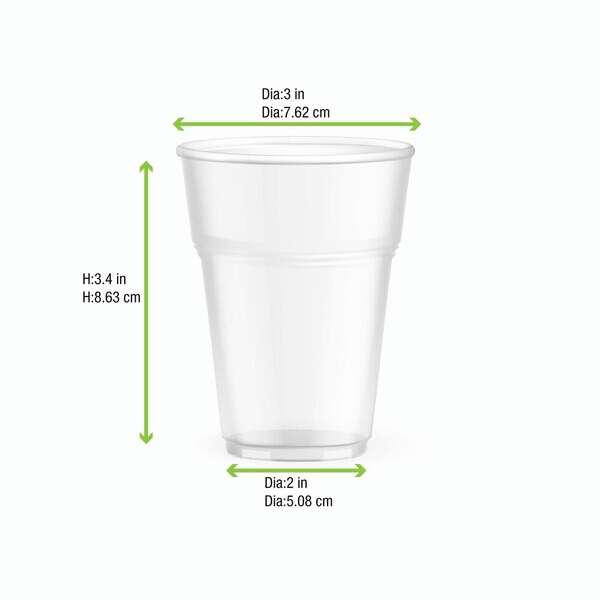 PacknWood 210GPLA251, 8 Oz Clear Compostable Drinking Serving Cup for Cold Drinks, 1250/CS