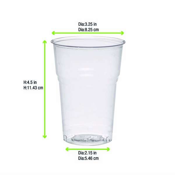 PacknWood 210GPLA400, 12 Oz Clear Compostable Drinking Serving Cup for Cold Drinks, 1000/CS