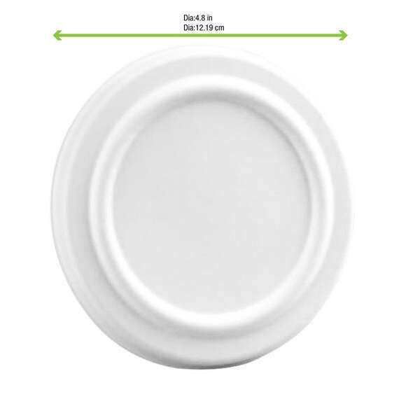 PacknWood 210GPU500L, 4.5-inch White Sugarcane Lid for 210GPU350 & 210GPU500, 500/CS (Discontinued)