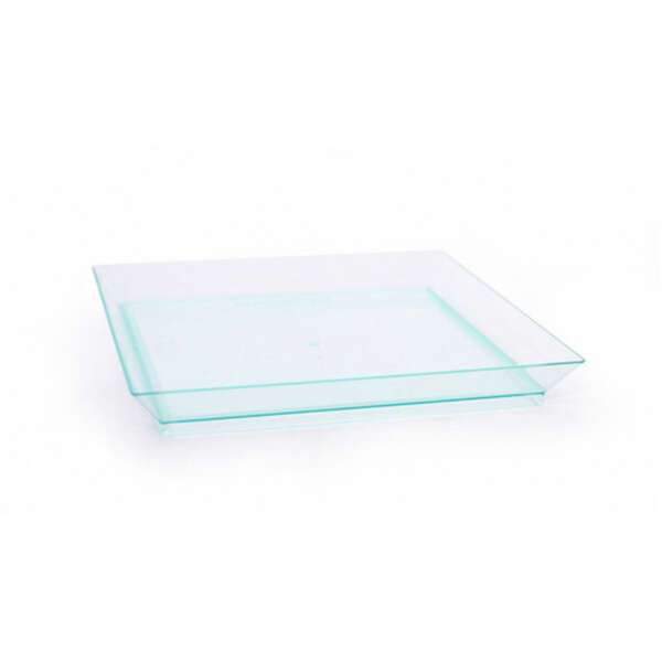 PacknWood 210KLAR1313, 5-inch Klarity Square Transparent Green Dish, 100/PK