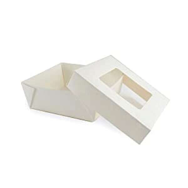 PacknWood 210KRAYWH115, 12 Oz White Kray Boxes with PET Window Lid, 250/CS