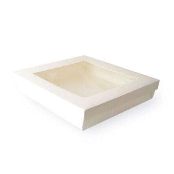PacknWood 210KRAYWH195, 60 Oz White Kray Boxes with PET Window Lid, 200/CS