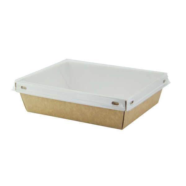 PacknWood 210KVIEW1000, 32 Oz Laminated Kraft Box with Clear PET Lid, 100/PK