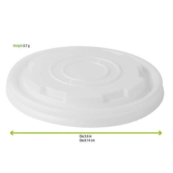 PacknWood 210LPLAS8, 3.5-inch CPLA Lid For 8 Oz Cup, 1000/CS