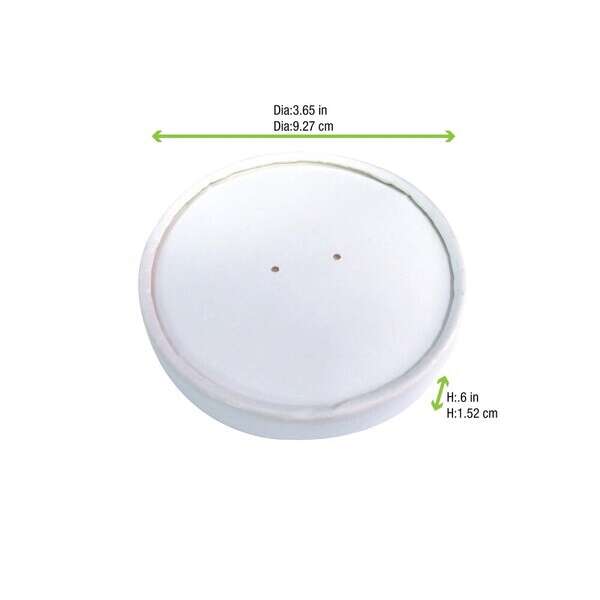 PacknWood 210LSOUP8, 3.5-inch Vented Paper Lid for 210SOUP8 & 210SOUPK8K Containers, 500/CS