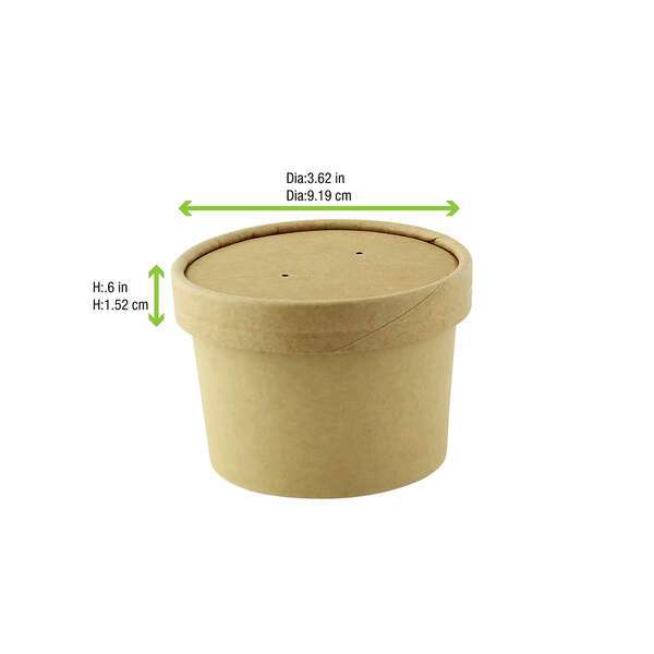 PacknWood 210LSOUP90K, 3.82-Inch Dia Vented Kraft Lid For: 210SOUPK13K, 210SOUPK8K, 500/CS