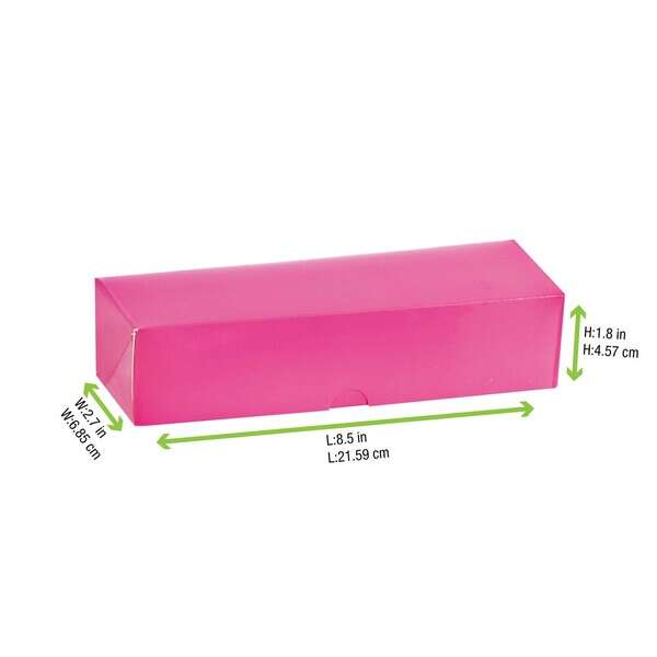 PacknWood 210MAC7, 8.5-inch Pink Box without Window for 7 Macarons, 250/CS