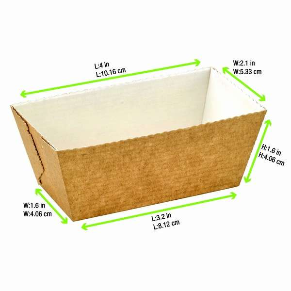 PacknWood 210MBAKE160, 6 Oz Rectangular Microflute Baking Mold, 650/CS