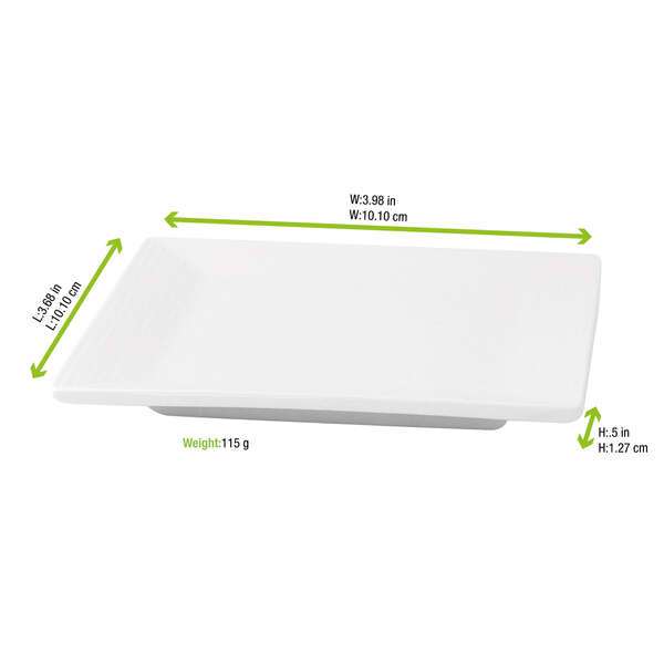 PacknWood 210MBPCAR, 3.75-inch Mini White Square Dish, 24/PK