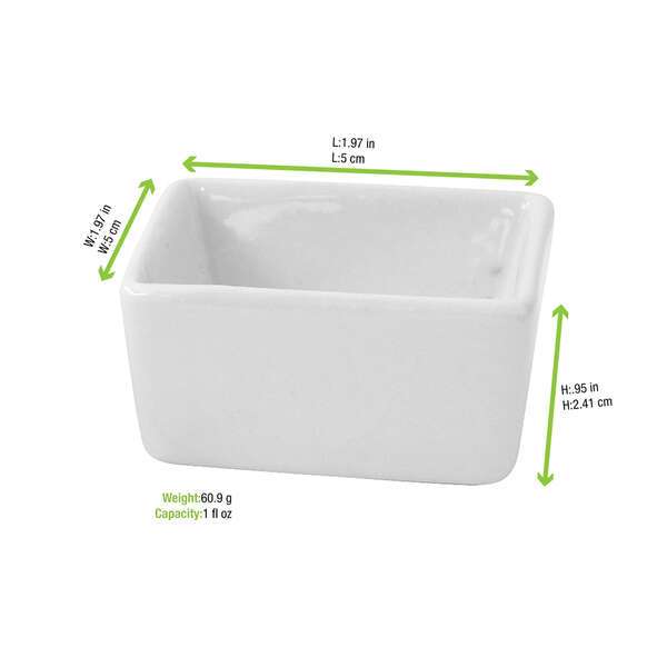 PacknWood 210MBPCUB51, 2 Oz Mini White Cubic Bowl, 24/PK