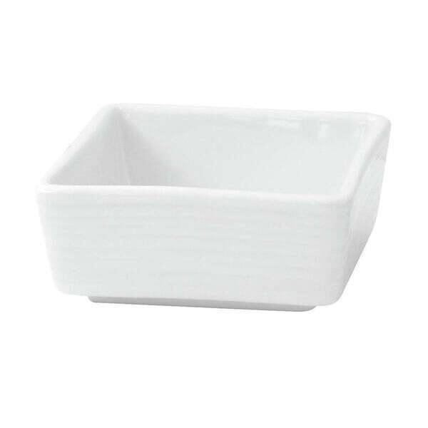 PacknWood 210MBPCUB7, 2 Oz Mini White Square Porcelain Sauce Dish, 24/PK