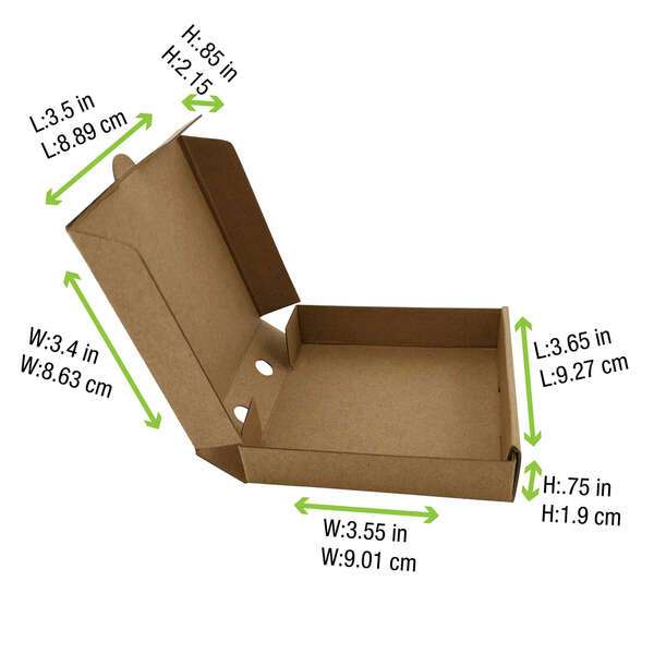 PacknWood 210MNPIZZKR, 3.5x3.5-inch Mini Kraft Cardboard Pizza Box, 500/CS