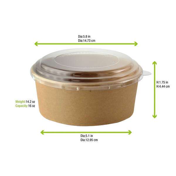 PacknWood 210PC481K, 16 Oz Round Kraft To Go Sturdy Paper Cup for Cold & Hot Servings, 360/CS