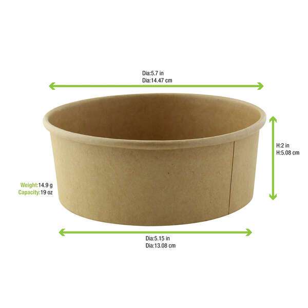 PacknWood 210PC581K, 20 Oz Round Kraft To Go Sturdy Paper Cup for Cold & Hot Servings, 360/CS