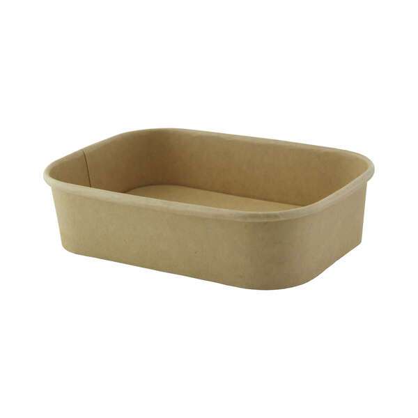 PacknWood 210PCREC500, 16 Oz Rectangular Kraft Meal Box with Lamination, 200/CS