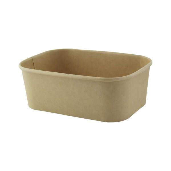 PacknWood 210PCREC750, 24 Oz Rectangular Kraft Meal Box with Lamination, 200/CS