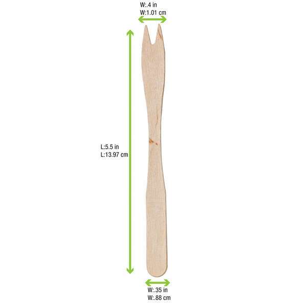 PacknWood 210PIQFB140, 5.5-inch Mini Wooden Fork Picks, 5000/CS