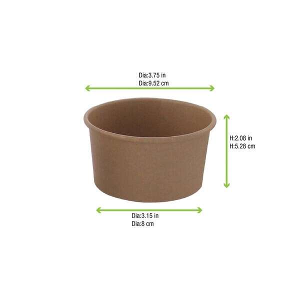 PacknWood 210POB270, 9 Oz Brown Kraft Hot & Cold Paper Cup, 1000/CS