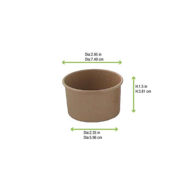 PacknWood 210POB81, 3.3 Oz Brown Kraft Hot & Cold Paper Cup, 1000/CS