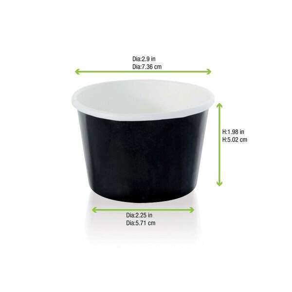PacknWood 210POC121N, 4.2 Oz Black Paper Cup, 1000/CS