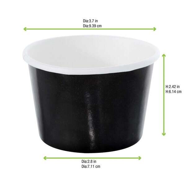 PacknWood 210POC270N, 9 Oz Black Paper Cup, 500/CS