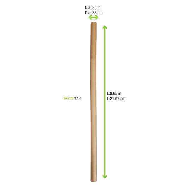 PacknWood 210RDSTRW2210, 8.7-inch Unwrapped Durable and Reusable Reed Straws, 500/CS
